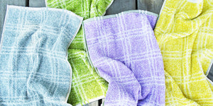 【優質名牌日本製今治毛巾】 【一套兩款禮盒裝】 可愛方格系列：洗臉毛巾+浴巾